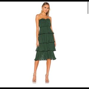 Alex Midi Dress in Emerald Green (Revolve)